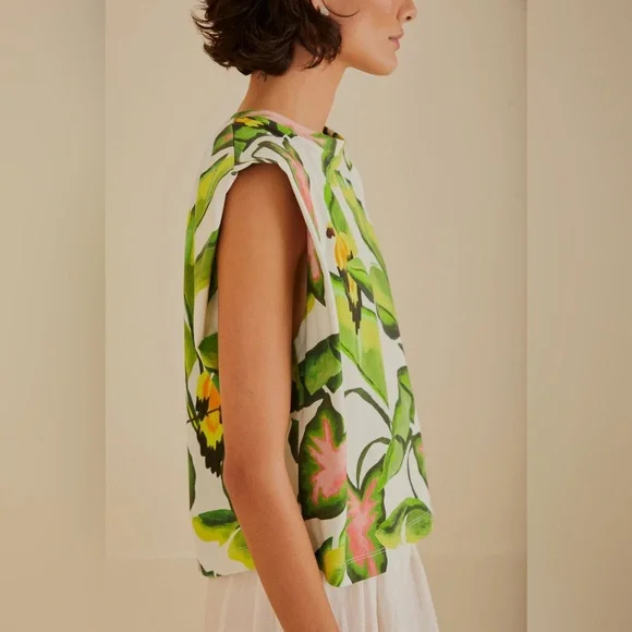 FARM Rio Off-White Summer Foliage T-Shirt - Picture 12 of 15